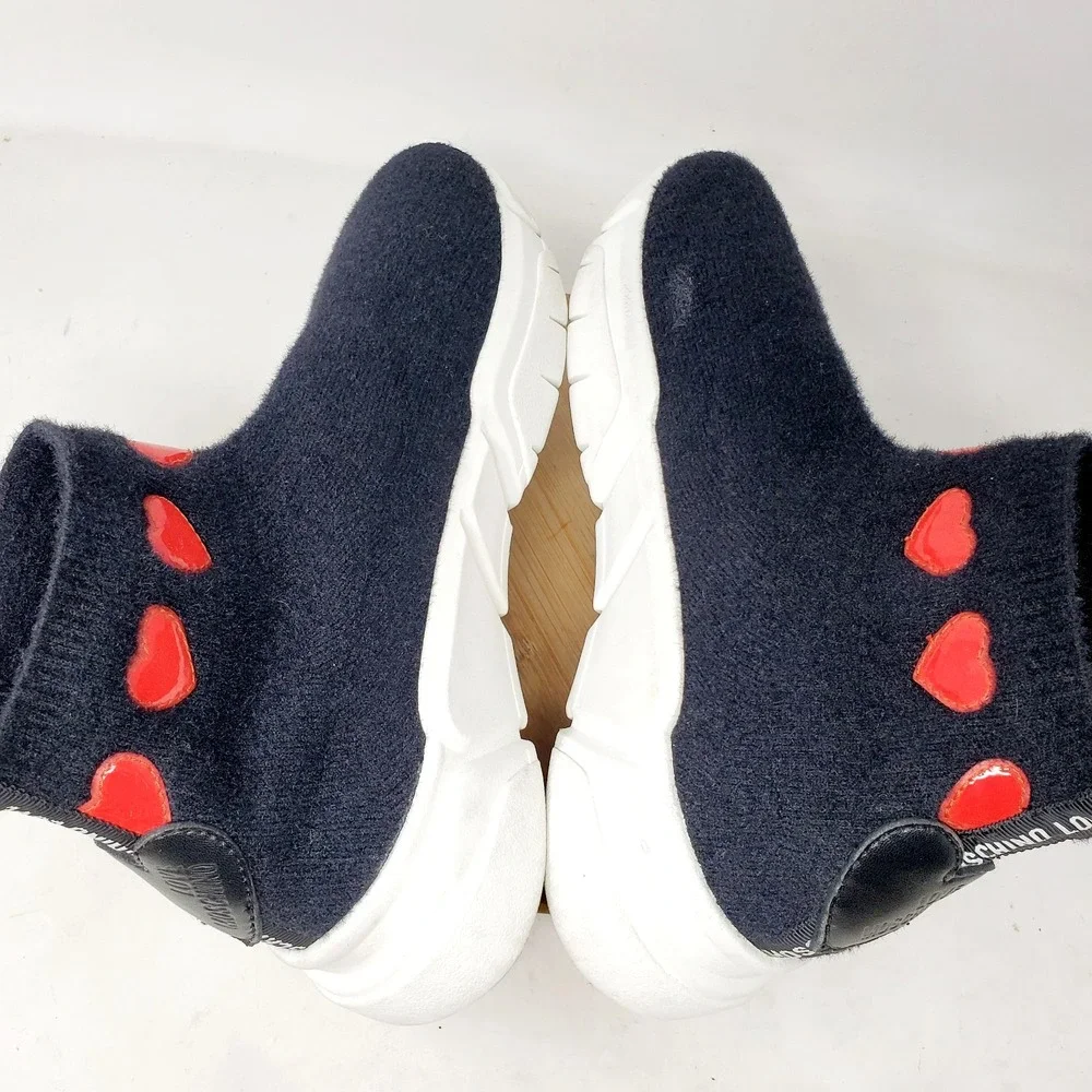 Love Moschino Sneaker Boots Womens 41 Black‎ Hearts Platform Chunky Shoes